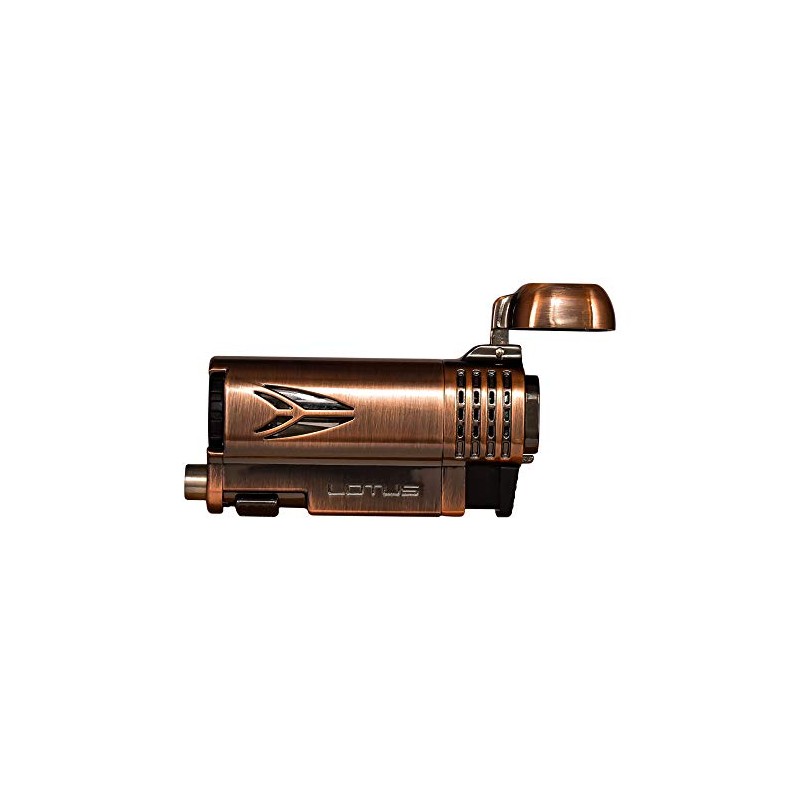 Lotus Defiant Quad Pinpoint Lighter w/Cigar Punch - Copper