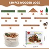 Wondertoys 530 Pcs Wooden Logs Set Ages 3+, Classic Building