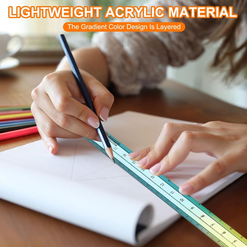 sourcing map Acrylic Clear Straight Rulers 15cm Metric Transparent Gradient
