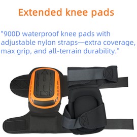 QSYZAIL Professional Knee Pads for Work and Outdoor - Heavy Duty 900D Waterproof Knee Pads with Gel Cushion, Anti-Slip Nylon Straps for Construction, Flooring, Gardening, Cleaning