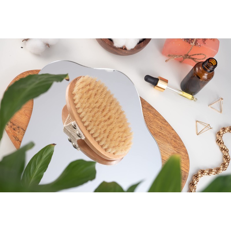 Oval Body Brush without Plastic, Dry Brush, Exfoliating Brush, Massage
