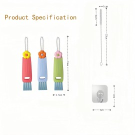 EMUYGIU 3-in-1 Cup Lid Cleaning Brush Set, Portable Rotatable Scrubber for Baby Bottles