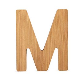 ABC letter"M" made from sustainable bamboo, can be combined with other letters as decoration or door sign, especially suitable for learning to read (pre) school children