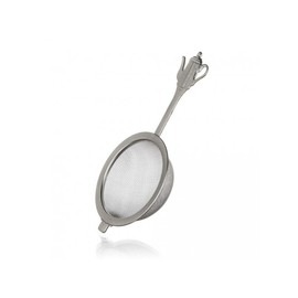 Stainless Steel Fine Mesh Tea Strainer for Loose Tea with Kettle Embossed on Handle, 6.5 cm Tea Sieve for Herbal Tea Leaves, Cute Tea Strainer, Chai channi, Ideal for Sifting of Flour, Rice, Pasta