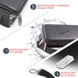 Quiver Time Black Quiver Card Case Card Game Card Carrying Case with Wrist & Shoulder Strap, Dividers & Separators, Corner Pads + 100 Apollo Clear Card Sleeves