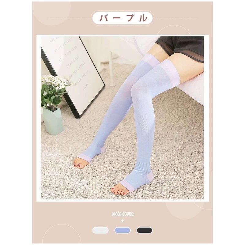 THREEGUN, Women's Compression Socks, High Socks, Sleeping Socks, Long Socks,