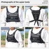 SOUUXIU Mens Chest Pocket Reflective Running Vest with Tape Chest