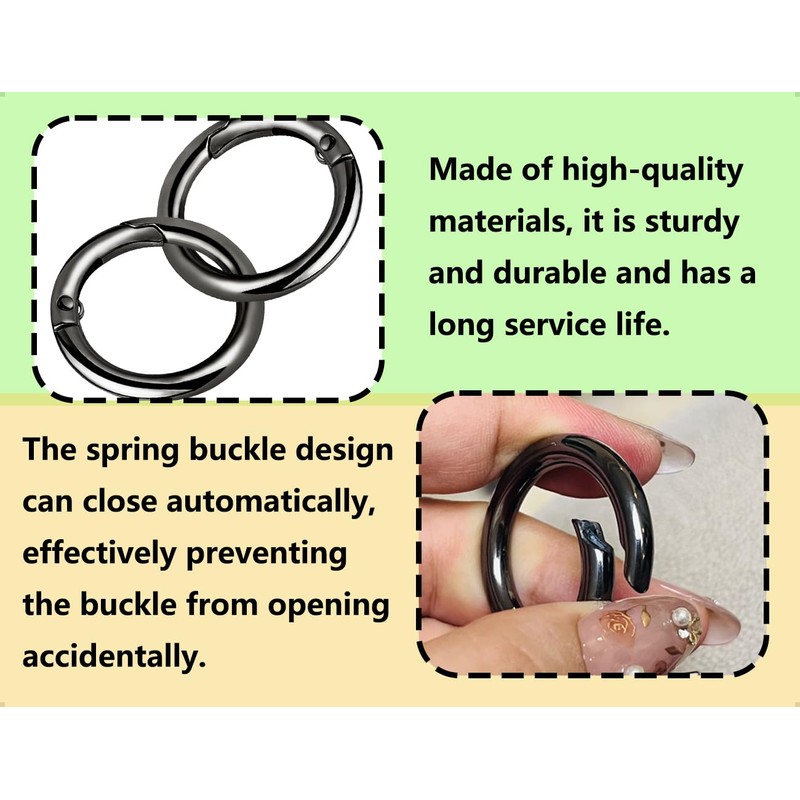 ZoeTekway Pack of 4 Snap Hooks, Zinc Alloy Ring Carabiner,