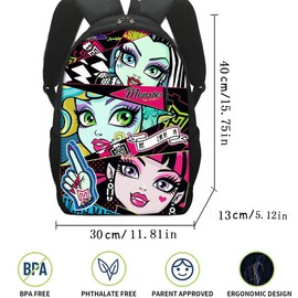 CHENGLI Kids Monster Children School Bag,High Cartoon School Travel Rucksacks Book Bags 3D Printed Cartoon Large Capacity Monster for Girl Elementary and Middle School Students