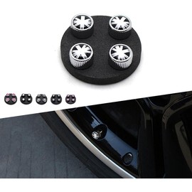 para Mini Cooper Neumáticos de Llanta 4 piezas Tapones de Válvula Estuche Cubierta Decorativa (Plata GJ)