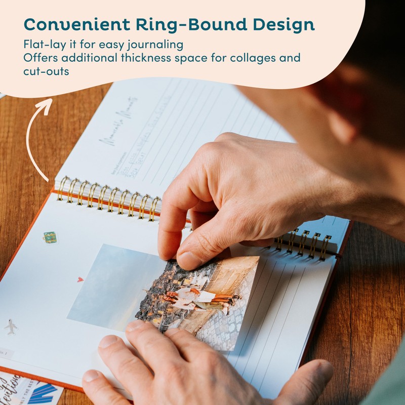 Travel Journal for Women, Men with Prompts – Travel Scrapbook,