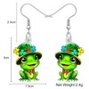 BAMAY Acrylic Cute Green Frog Earrings Dangle St Patrick's Day
