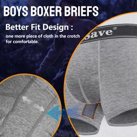 Lnsave Baseball Cup Youth Boys Underwear Compression Boxer Briefs Athletic Cup for Sports Football, Hockey, Lacrosse Light Grey