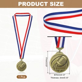 PATIKIL Baseball Games Star Embossing Gold Award Medals with Red & White & Blue Ribbons, Winner Medals Gold Silver Bronze Prizes for Competitions Sports Party, Gold