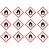 Flammable Hazard Symbol UN/GHS Hazard Pictogram Sticker 1" Pack of