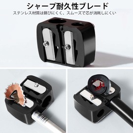 PAVIKE Eyeliner Sharpener, Black Eyebrow Pencil Sharpener, Eyebrow Pencil Sharpener, Pencil Sharpener, Mini 2 Hole Design, Portable Auxiliary Tool, Portable Aid for Beginners and Professionals