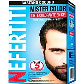 Tinte Nefertiti Mister Color Gel Castaño Oscuro Cabello Barba Bigote