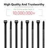 Armpow 8 Inch Black Zip Ties 200 Pack, 75 lbs