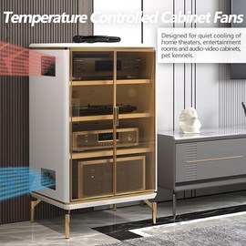 SCCCF 120mm USB Quiet Cabinets Cooling Fan System 6" With 30°C fixed thermostat control, for Home Theater AV Cabinets,Plant house, pet kennel. (Temperature Control 120mm Fan)