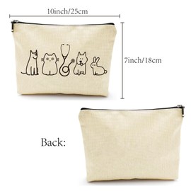 CREATCABIN Make-up Bag Pets Travel Cosmetic Bag Toiletry Bag Period Bag Portable Organiser Accessory Storage Washable Large Capacity for Holiday Girlfriend Pet Doctor 25 x 18 cm