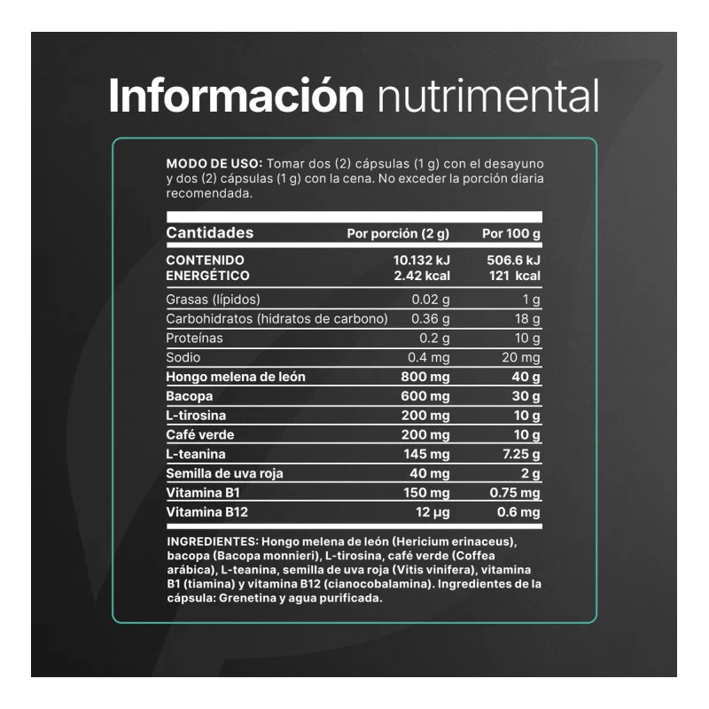 Clarity Platinum con 240 Cpsulas Frmula Nootrpica para Enfoque, Impulso