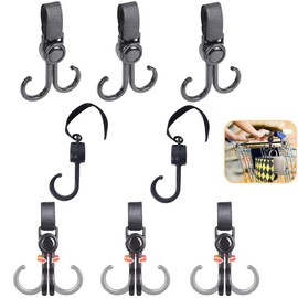 YehVeh 8 Pack Baby Stroller Hooks with Dual Hook Handle Attachment Travel Stroller Clip Hanger for Stroller Wagon Rollator Walker Transport Wheelchair Senior Walkers Lightweight Compact Fold Stroller