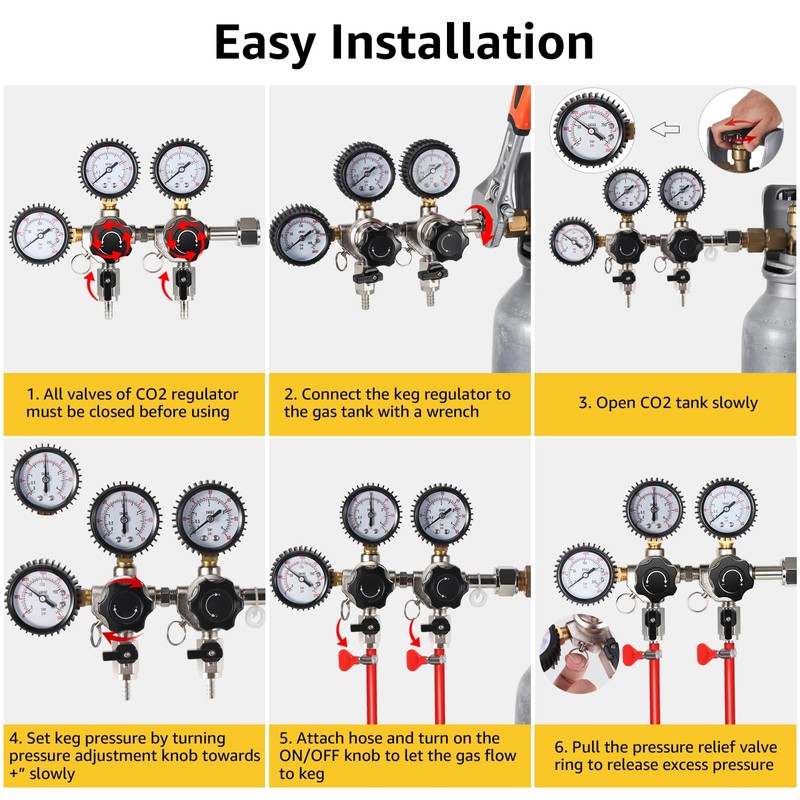 MRbrew CO2 Regulator Dual Output CGA-320 Keg Regulator, Draft Beer