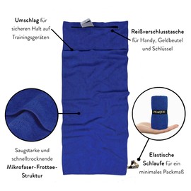 Microfibre Fitness Towel, with Terry Cloth Structure | Sports Towel for Gym | Cloth Fabric with Oeko-Tex Certification | Absorbent, Lightweight (Navy, 120 x 50 cm, T)