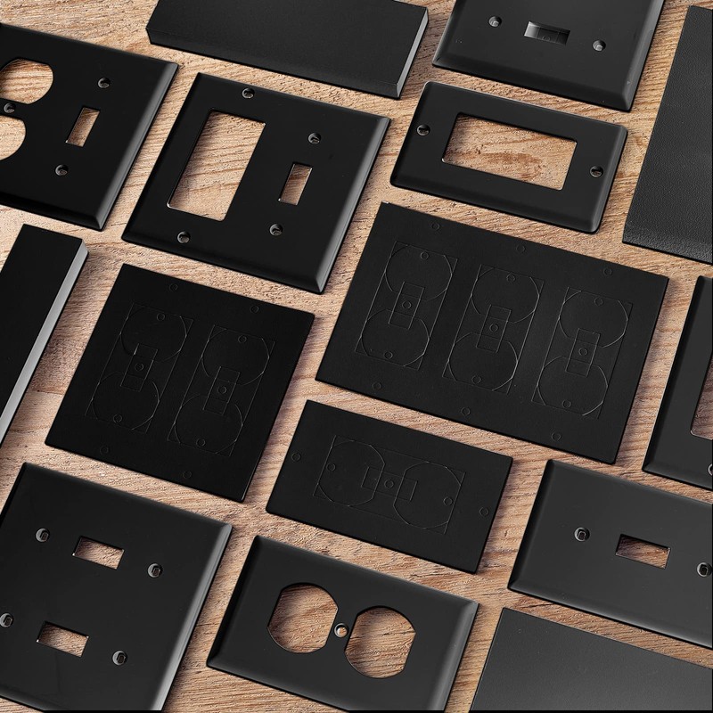 Tondiamo 20 Pcs Black Wall Insulation Gasket Rectangle Wall Plate