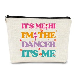 JEFBFBWE Dance Makeup Bag for Dance Lovers,It's Me Hi I'm The Perfect Dancer Canvas Bag,Perfect Gifts for Dancing Teacher,Girlfriends,Female coworks.Ideal Prizes for Dancing Competition