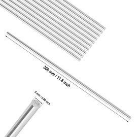 4pcs 5mm x 300mm 304 Stainless Steel Rods, Metal Solid Round Shaft Rods Lathe Bar Stock for DIY Crafts Model Car Helicopter Airplane