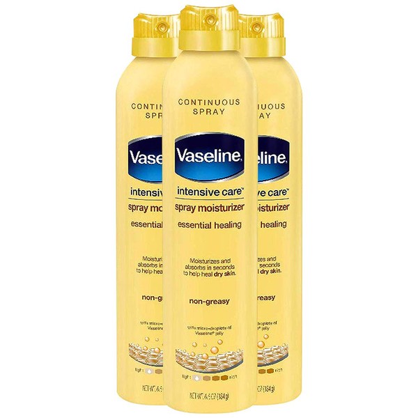 Vaseline Intensive Care Spray Moisturizer Essential Healing, 6.5 Ounce (Pack of 3)