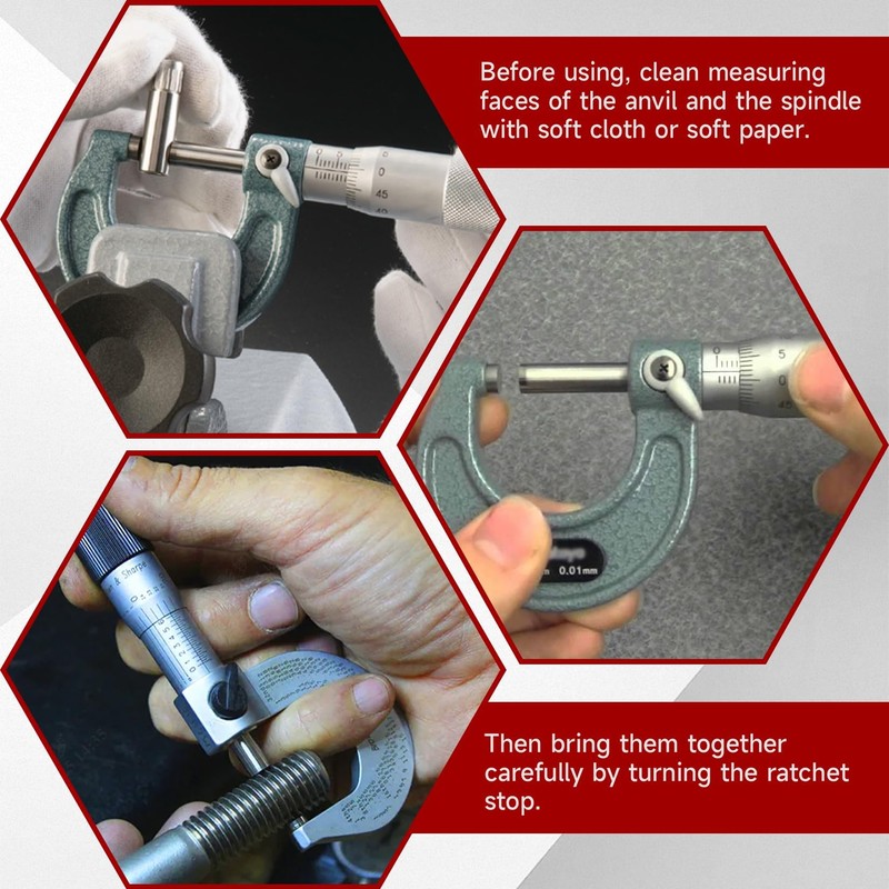 findmall 0-6" Outside Micrometer Set (0-1", 1-2", 2-3", 3-4", 4-5",