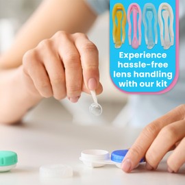 Gadgetime USA Contact Lens Remover & Insertion Tool (Pack of 4) - Contact Applicator & Inserter with Soft Tip - Includes Tweezers & Soft Scoop for Home & Travel - Suitable for Girls with Long Nails