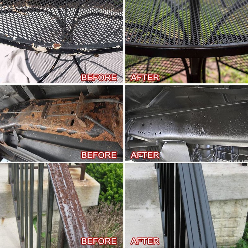 SMAPHY 2-in-1 Rust Converter & Metal Primer Semi-Gloss Black, Rust