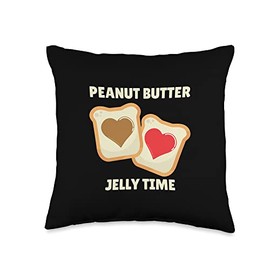 PBJ Jif Peanut Butter Peanut Butter Jelly Time BFF Love Match Perfect Throw Pillow, 16x16, Multicolor