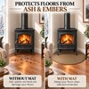 FLASLD Corner Wood Stove Mat 40×40 inch Fireplace Hearth Protector