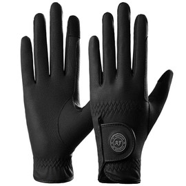 AF EQUESTRIAN Ladies Horse Riding Gloves Equestrian Premium Synthetic Leather Sui Sereno Ladies Gloves Snake Skin Design (Black, Medium)