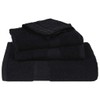 vidaXL Flannel Set of 4 Black 30 x 30 cm