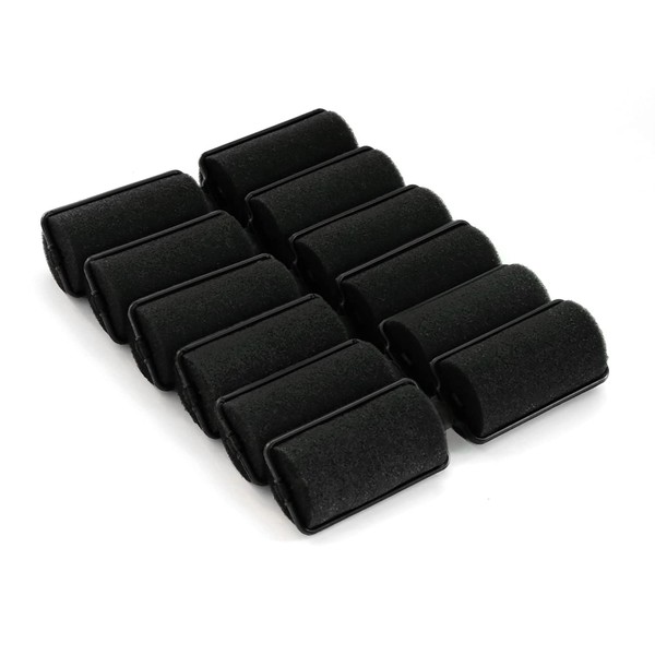 36 rodillos de esponja de espuma, rizadores de pelo suaves para dormir, rizadores de pelo flexibles para peinar el cabello (1.2 pulgadas, negro)