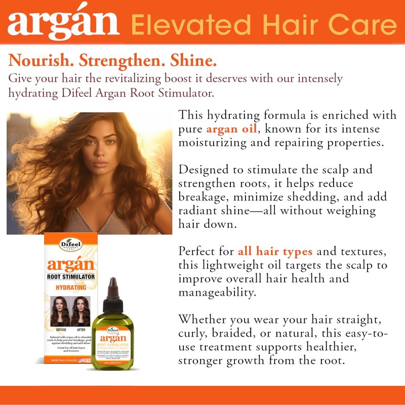 Difeel Argan Hydrating Root Stimulator 2.5 oz. (3-PACK)