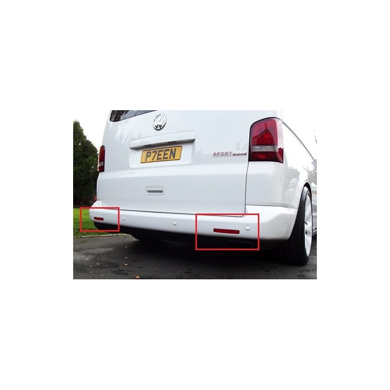 2x Red Lens Rear Bumper Reflector Light Left Right Van
