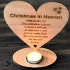 Christmas In Heaven Remembrance Heart tea light holder Cherry