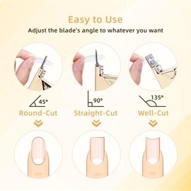 Delanie Professioneller Nagelknipser aus Edelstahl, Kunstnagelknipser für Gelnägel, Acrylnägel und Kunstnägel, Tip cutter für Maniküre und Pediküre, Golden