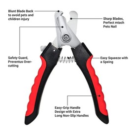 CortaÚñas + Lima para Perros y Gatos, Diferentes Colores, Excelente Calidad. (Rojo, Chico)