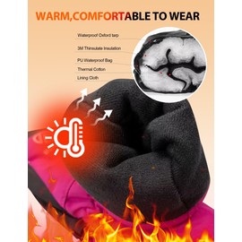 INPAKO Kids Ski Gloves Waterproof Winter Snow Gloves for Boys Girls Cold Weather Windproof Warm Mittens for Snowboard Sport Outdoor