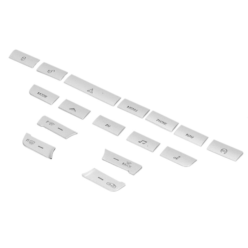 16pcs/Set Air Conditioner Button Switch Cover Silver Replacement for Jaguar