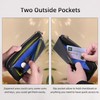 Womens Leather Long Zip Around Clutch Wallet with Coin Pocket