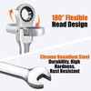 Kyuionty 10 mm Ratchet Wrench Metric, Flex Head Combination Wrench