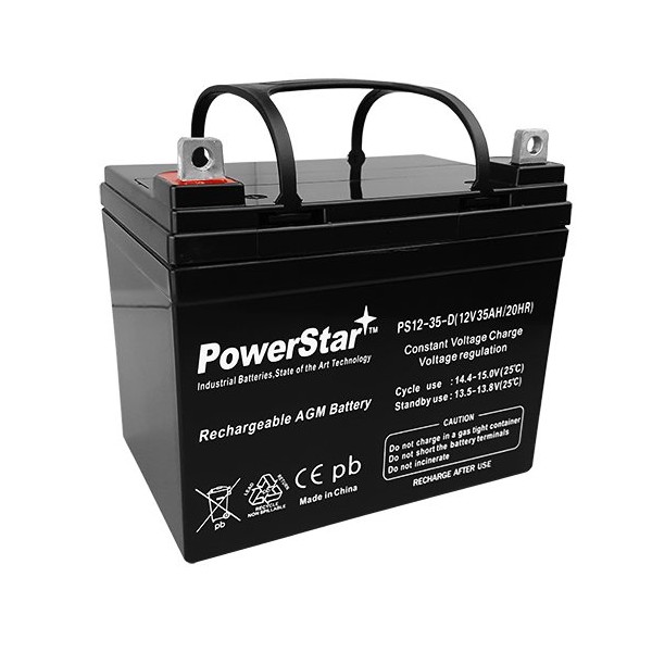 POWERSTAR PowerStar12V 35AH for 33Ah Group U1 SLA Rechargeable Battery 2 Year Warranty- Deep Cycle